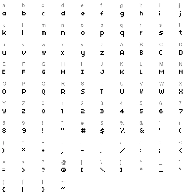 04B 03 Character Map