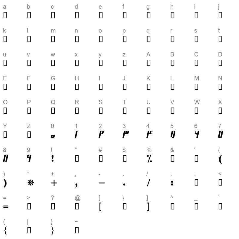 121 FP Atila Character Map