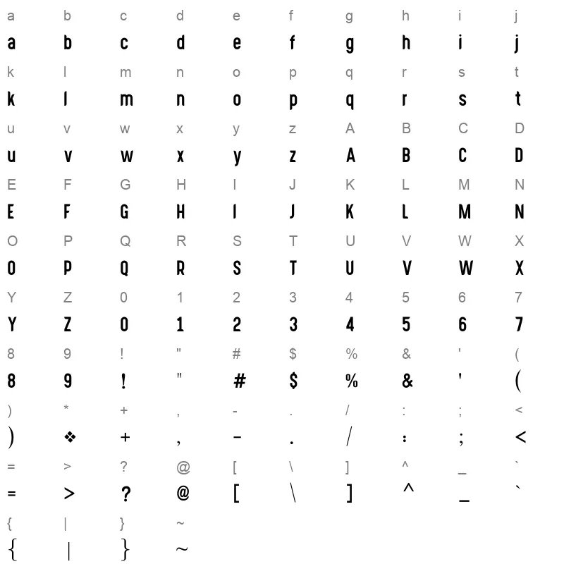 18 Khebrat Musamim Regular Character Map