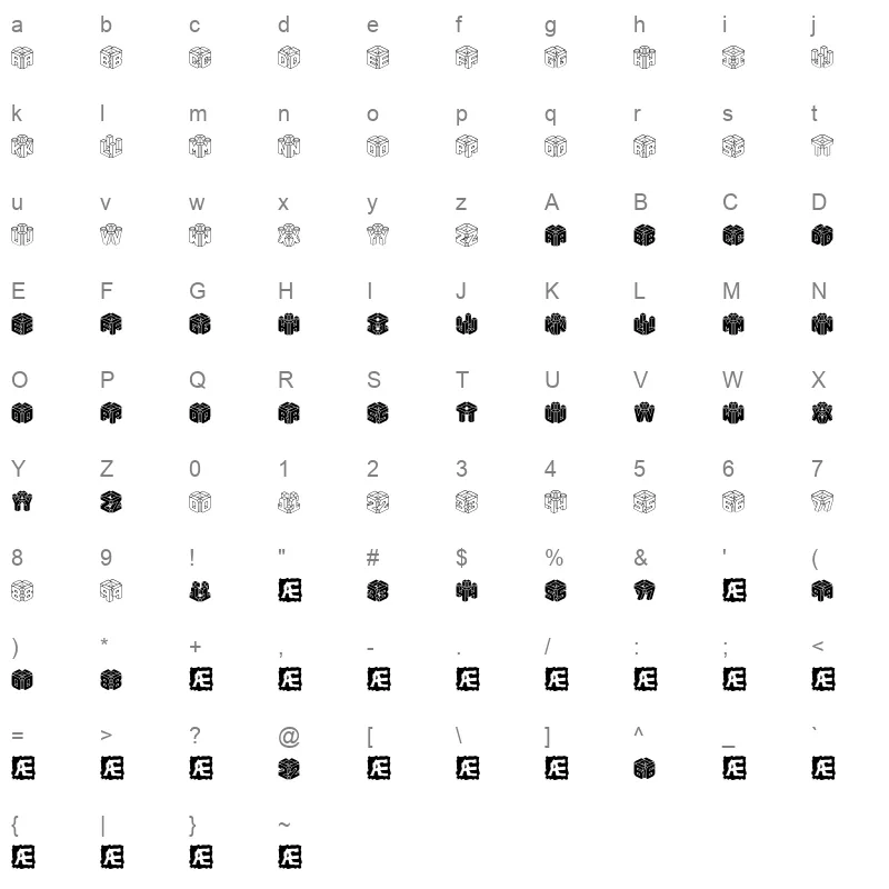 3D LET (BRK) Regular Character Map