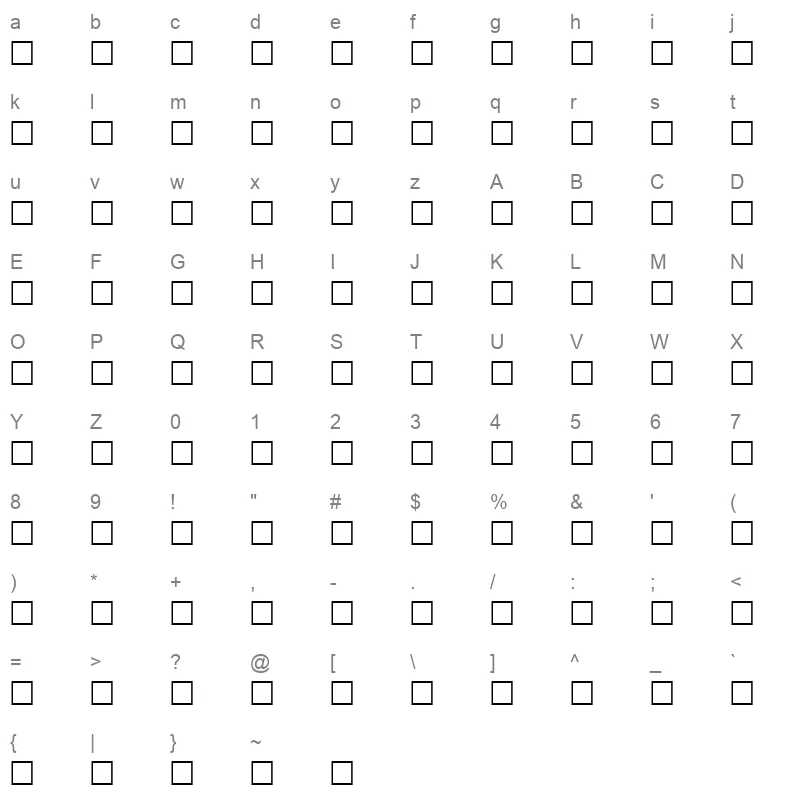 51DSIN Character Map