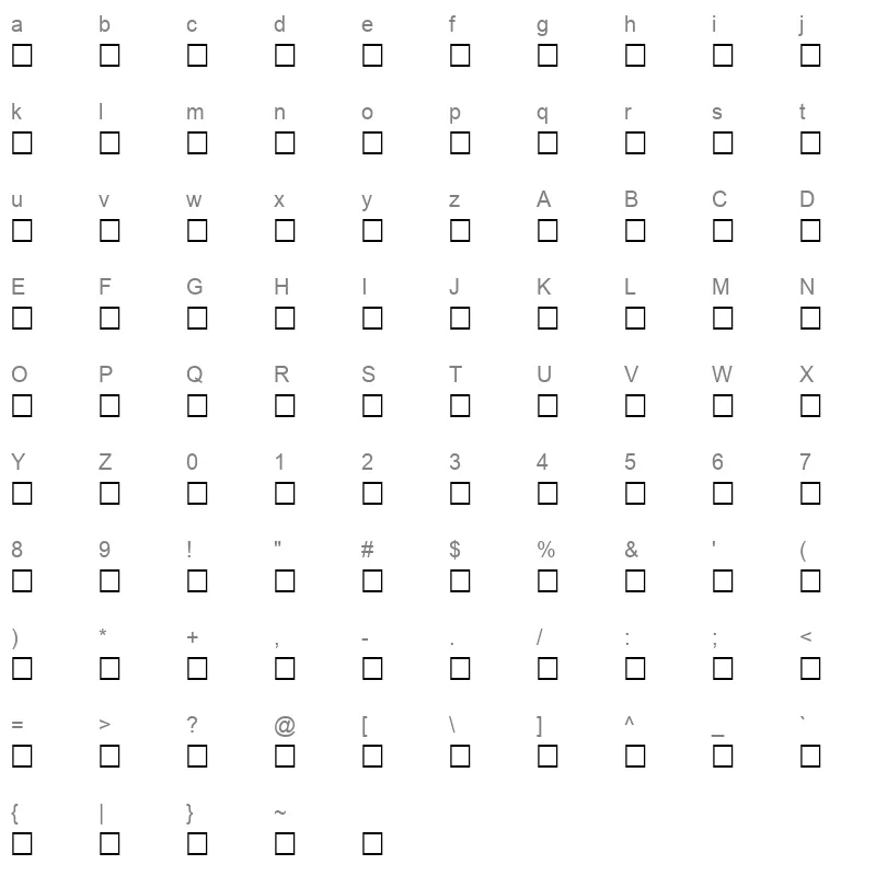 53OSIZ Character Map