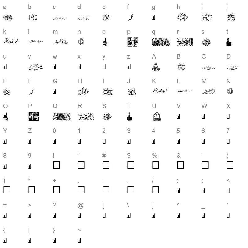 5ALHBEEB Character Map