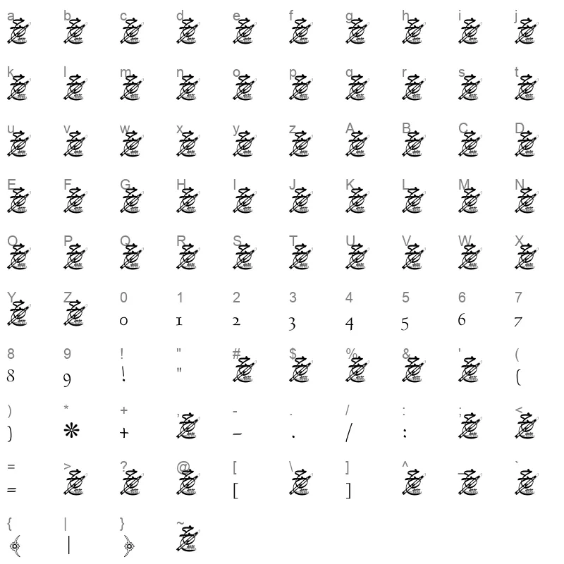A Thuluth Regular Character Map