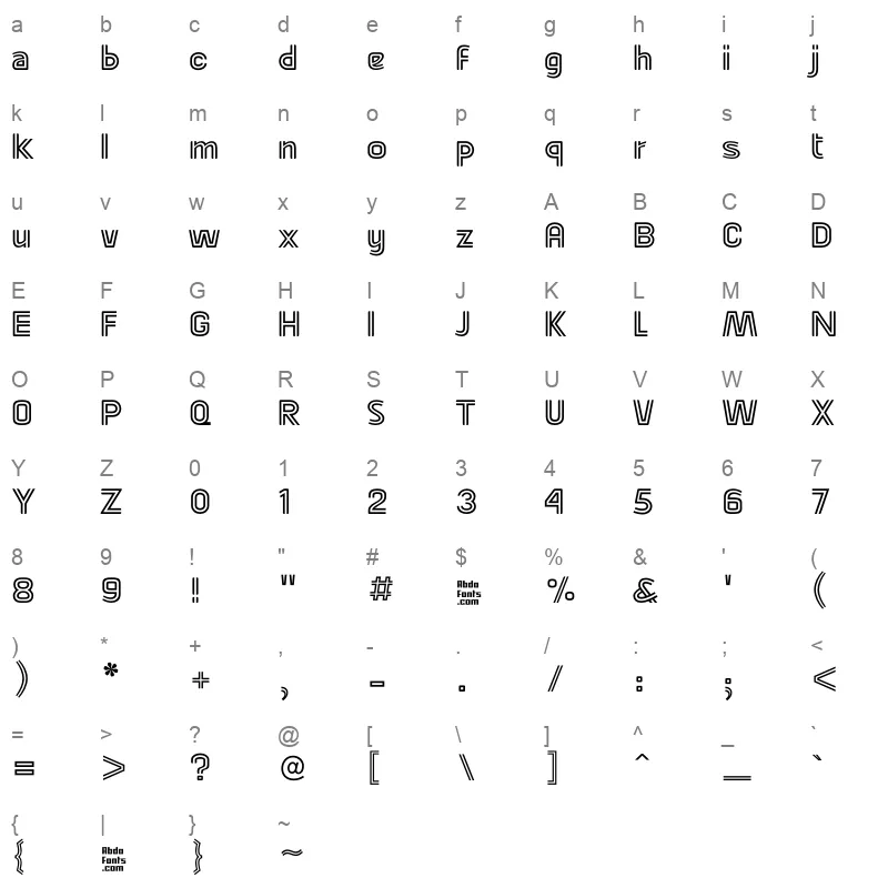 Abdo Master Outline Character Map