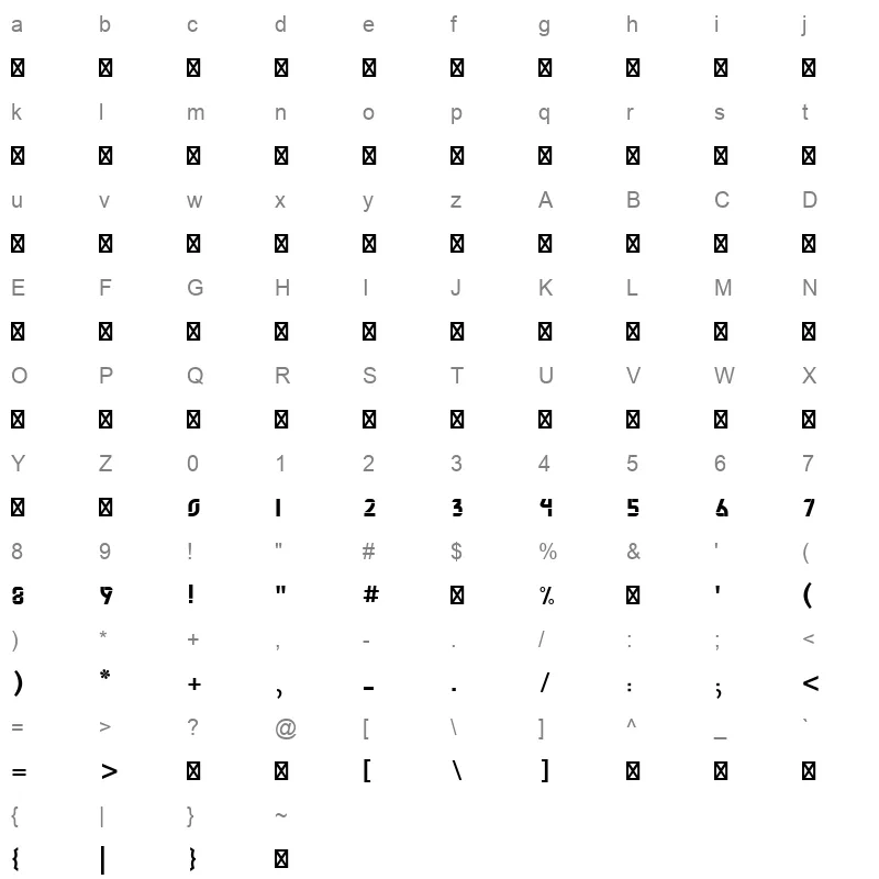 Abdo Salem Bold Character Map