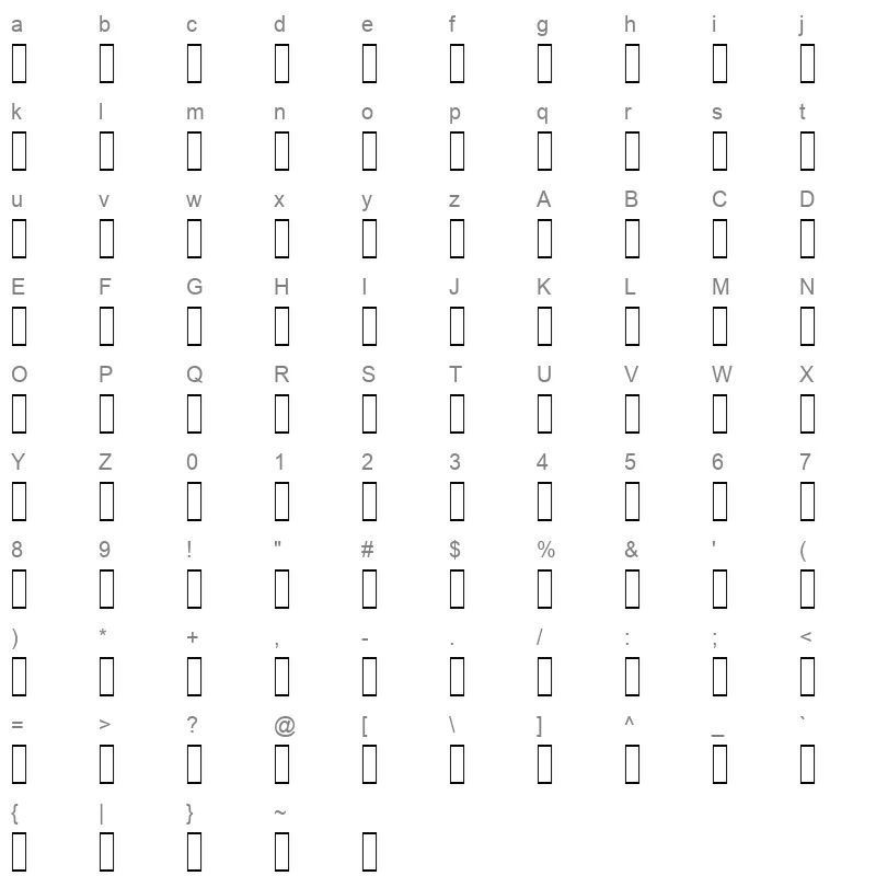 ACS Yaqout Character Map