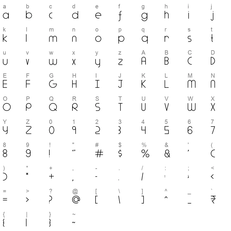 Adlanta Regular Character Map