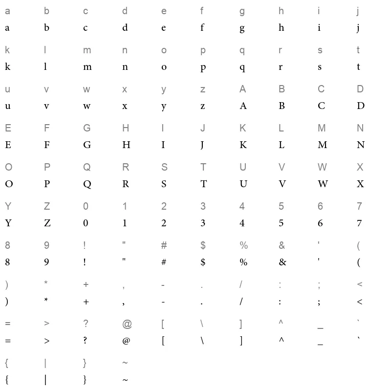AdobeArabic Regular Character Map