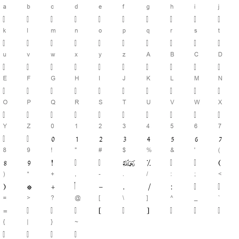 adwa assalaf Regular Character Map