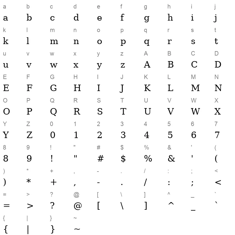 ae Mashq Character Map