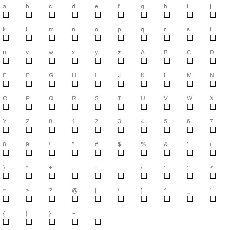 AF Al Hada Simplified Character Map