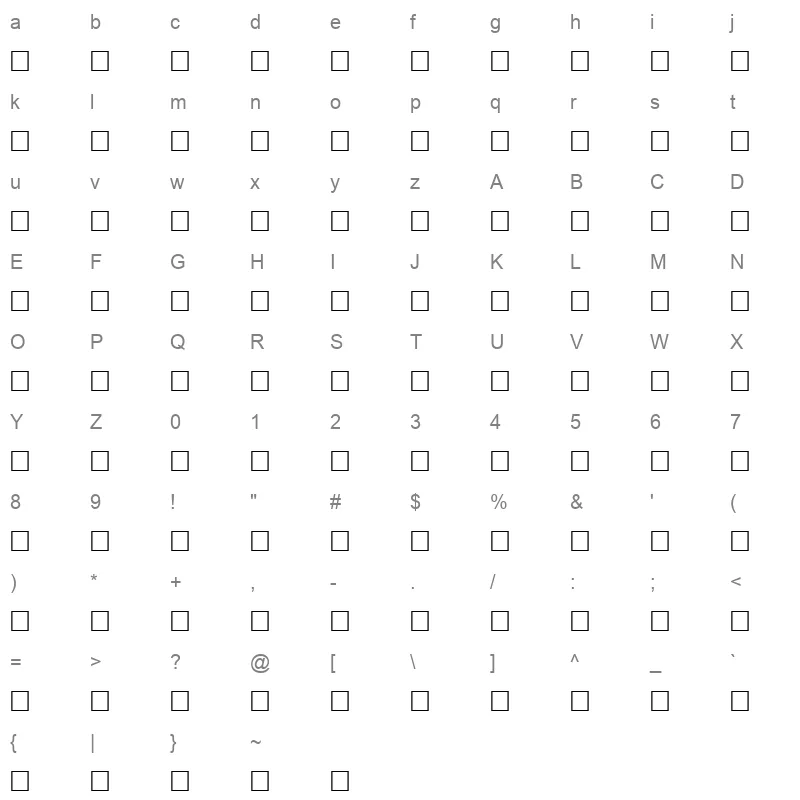 AF Aseer Normal Character Map
