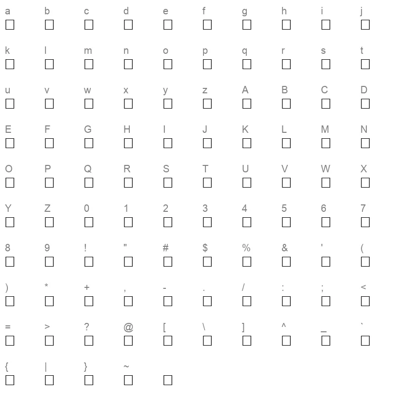 AF Buryidah Normal Character Map