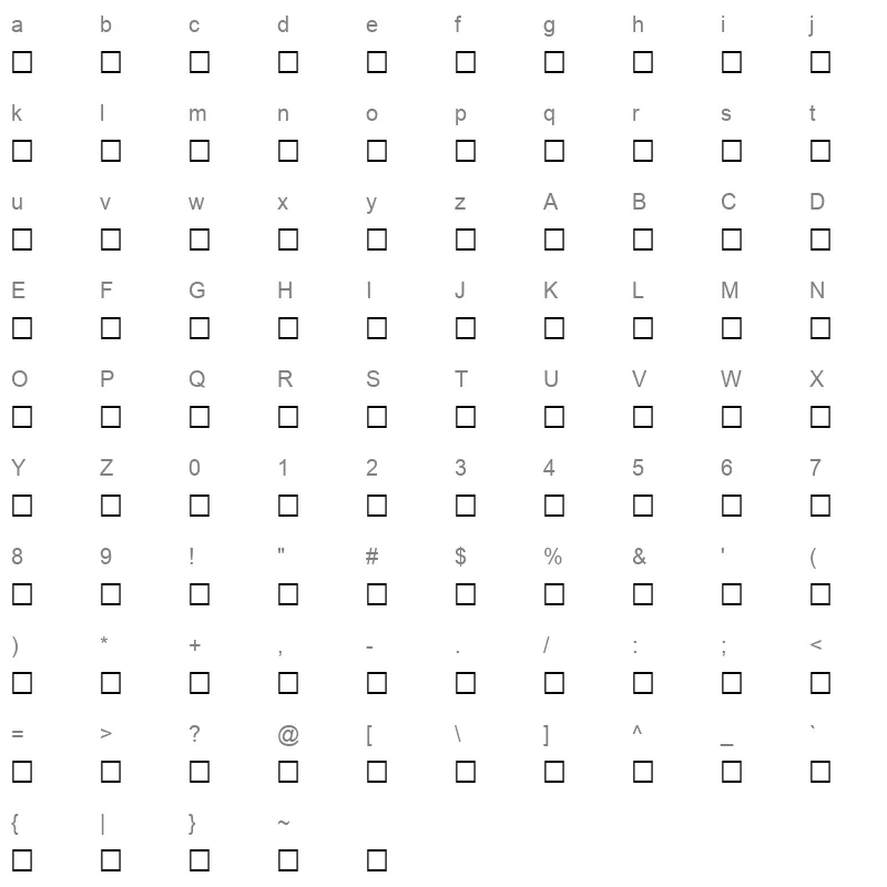 AF El Kharj Normal Character Map