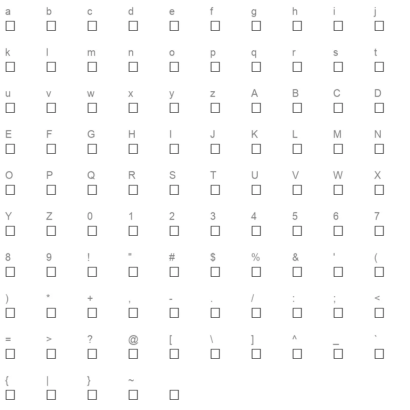 AF Najed Normal Traditional Character Map