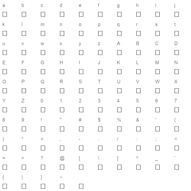 AF Taif Normal Normal Character Map