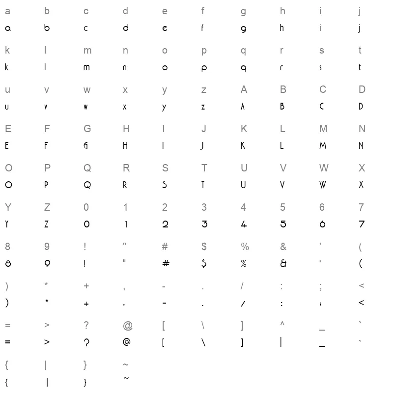AGA Mashq V2 Regular Character Map