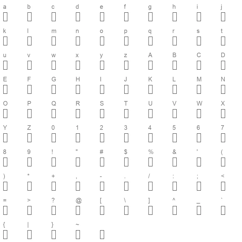 AGA Rasheeq Bold Bold Character Map
