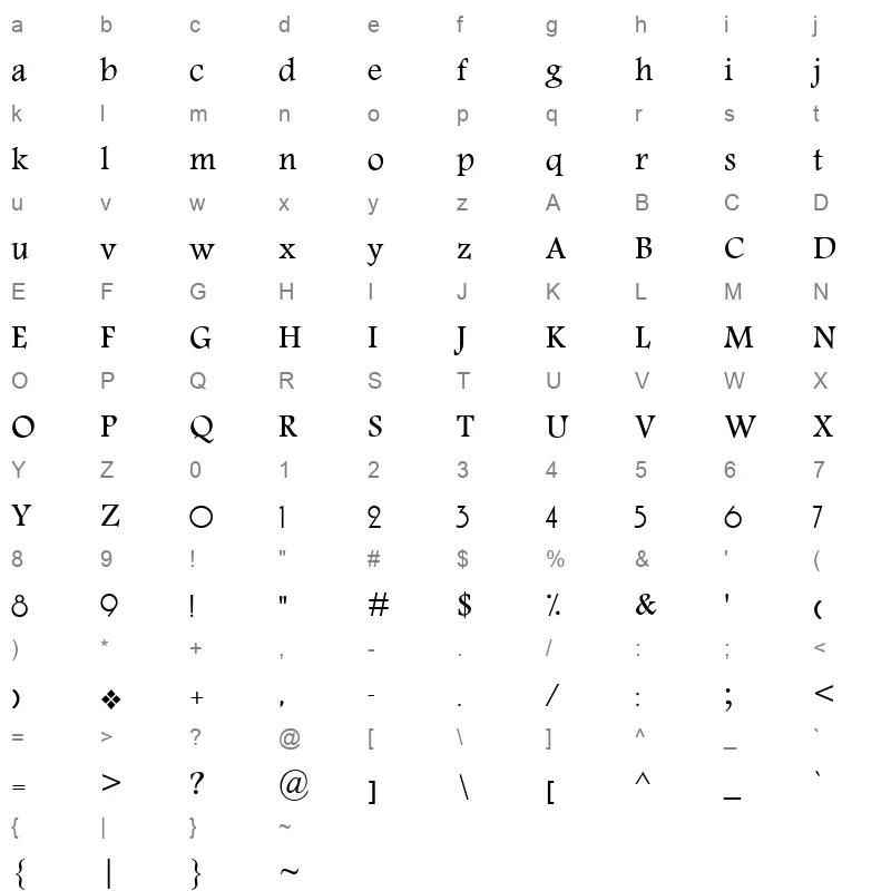 ah moharram bold UenBfGD Character Map