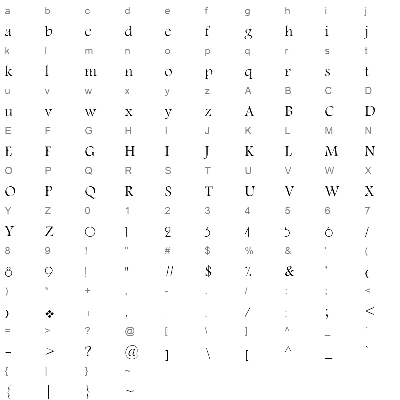 Ah moharram light Character Map