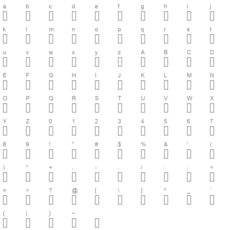 Al Aramco Regular Character Map