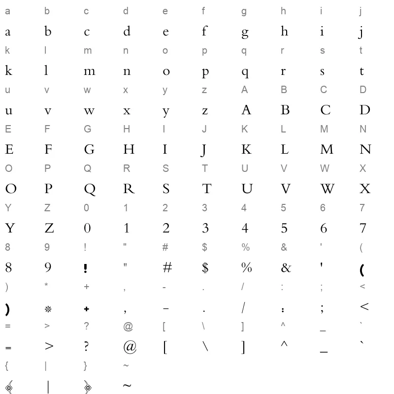 AL Fares Regular Character Map