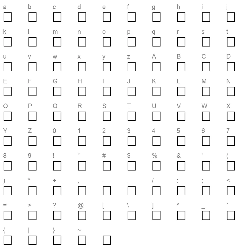 AL Mohanad Bold Regular Character Map