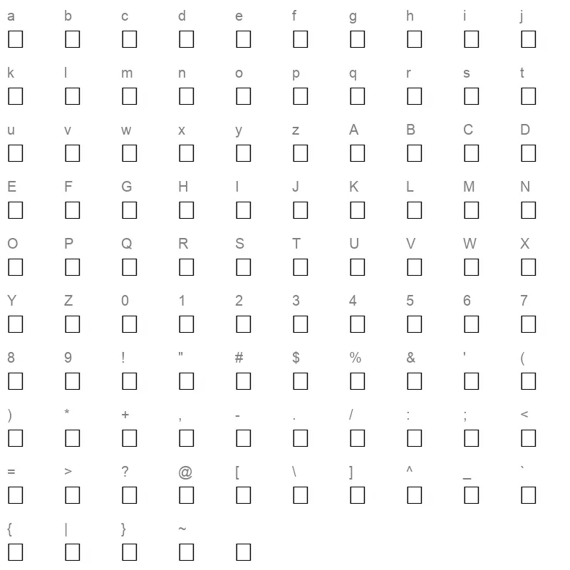 Alawi Zakharef Normal Character Map