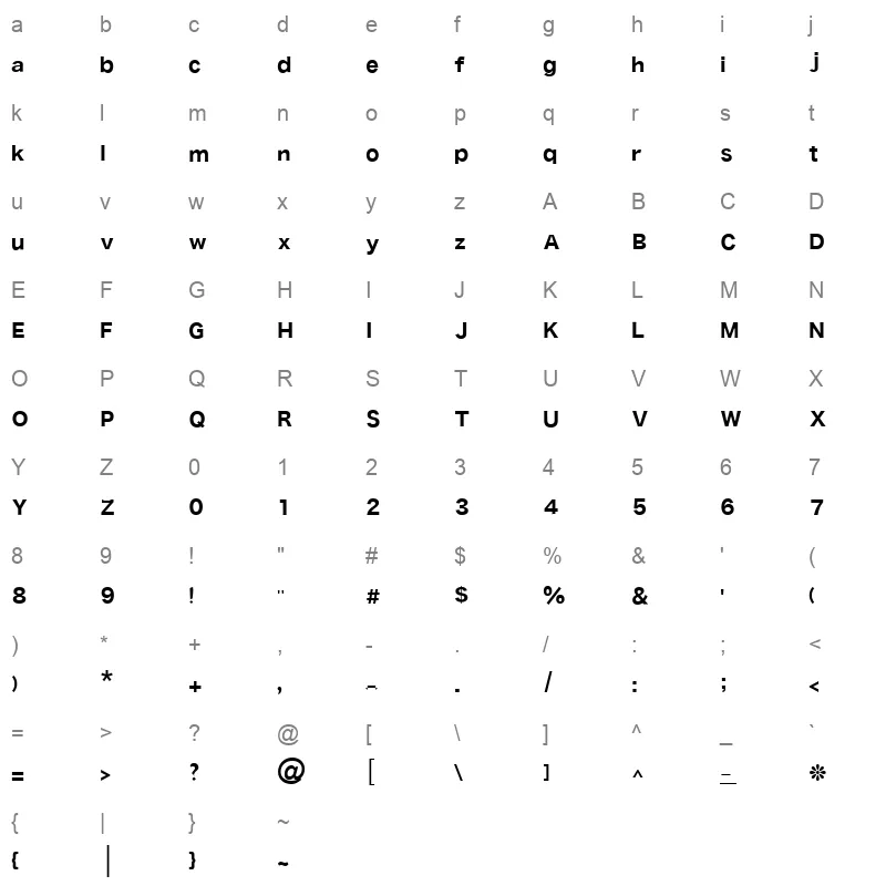 AlreoyaNetLight Light Character Map