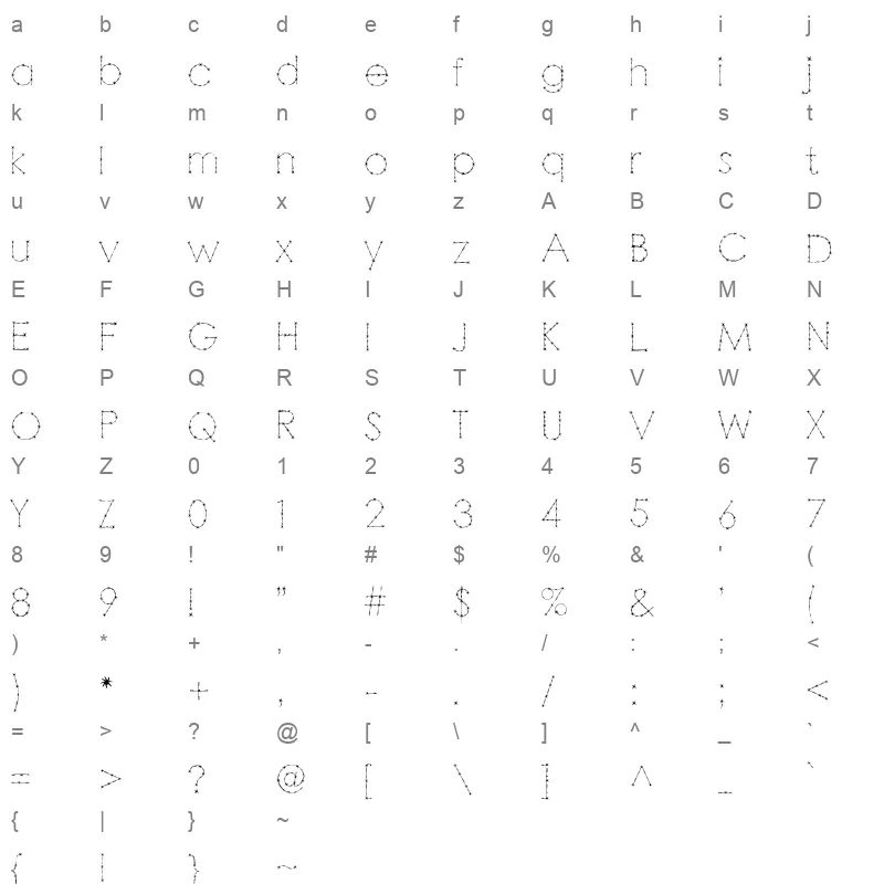 Ara Ahrar Regular Character Map