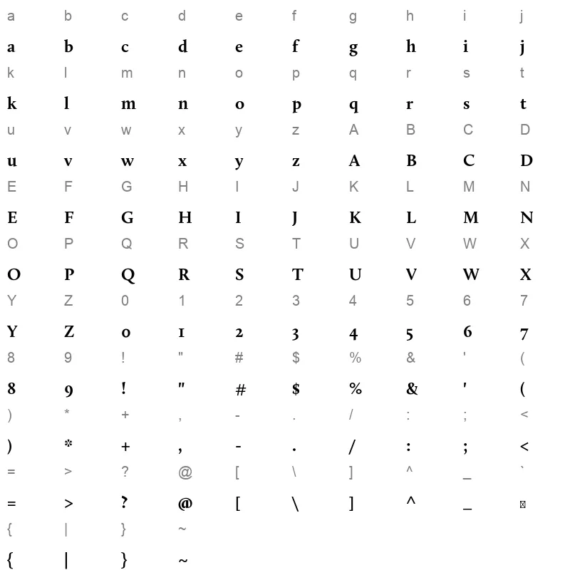 Ara Baghdad Regular Character Map