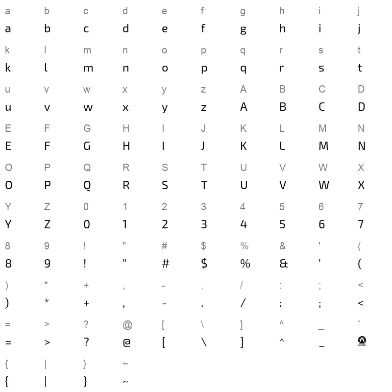 AraHamahSahetAlAssi Regular Character Map