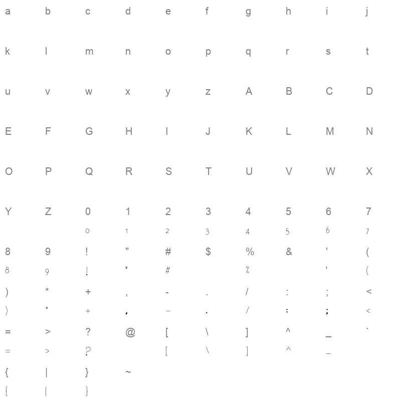ArbFONTS 4 8 Character Map