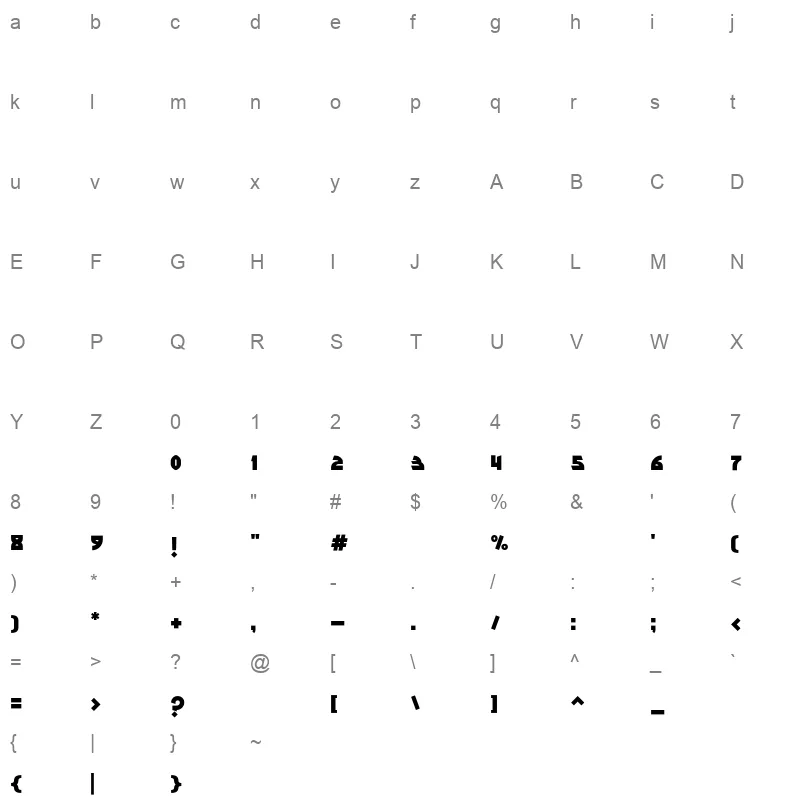 ArbFONTS 4 9 Character Map
