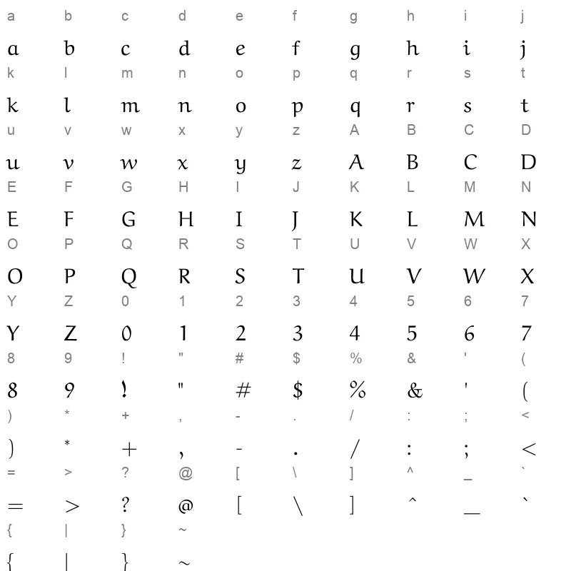 ArbFONTS arefruqaa regular Character Map