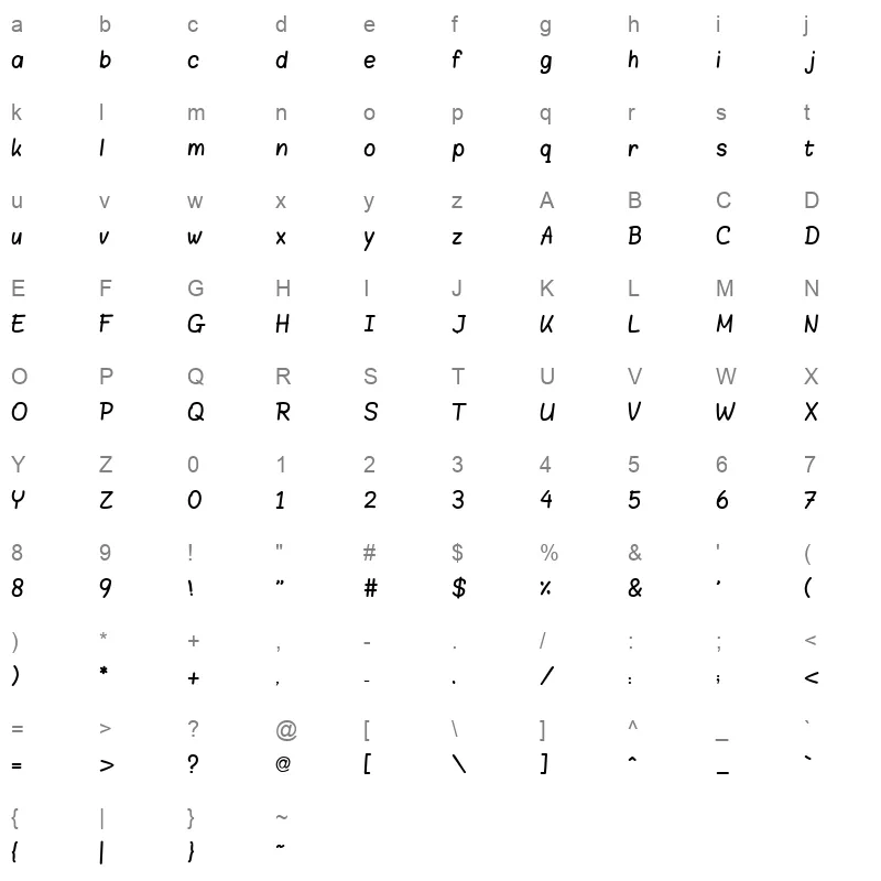 Aref Menna Light 1 Character Map