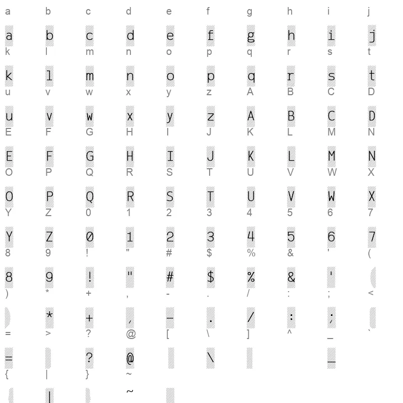 AzarMehrMSRS2 Regular Character Map
