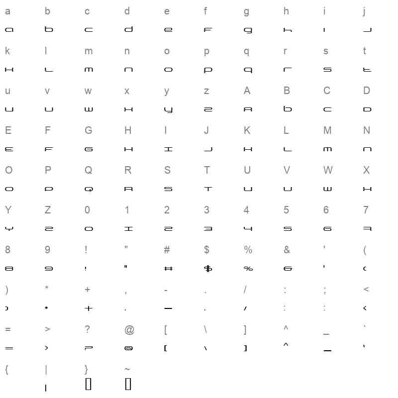 BN Year 2000 Regular Character Map