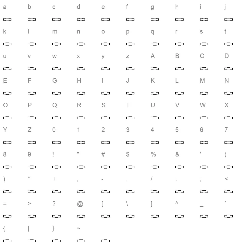 BORDERS1 Character Map