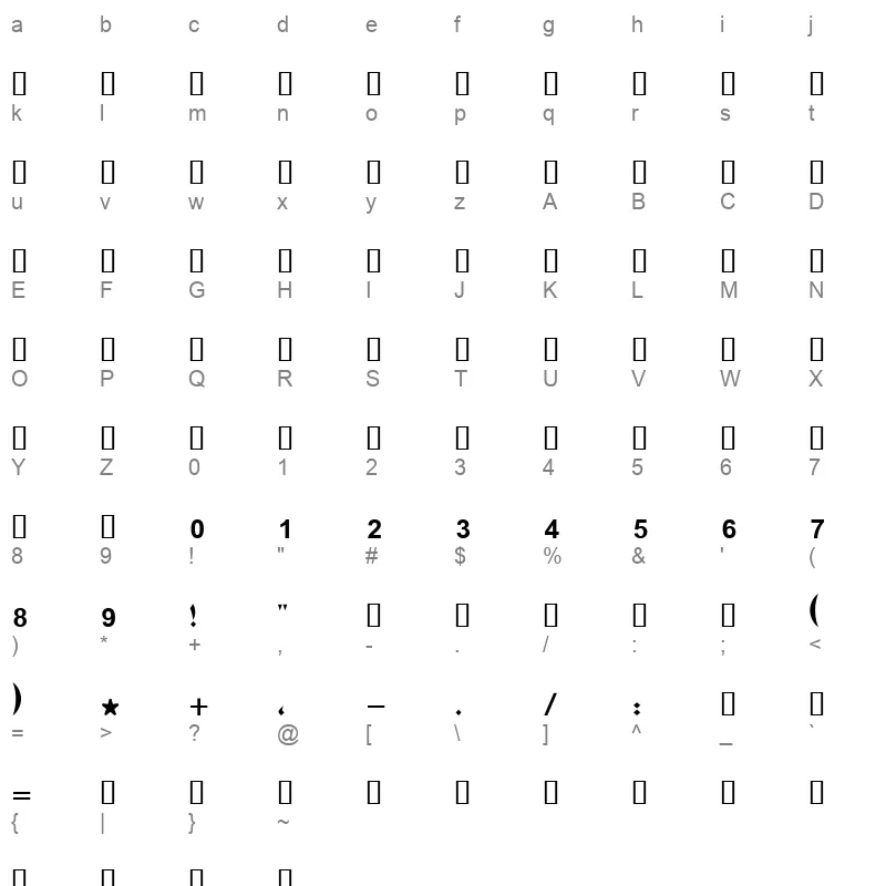 Boutros Ads Condensed Bold Character Map