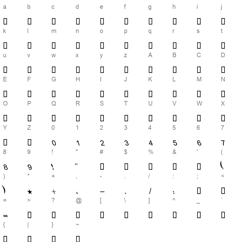 Boutros Ads MediumItalic Character Map