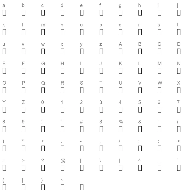 DecoType Naskh Swashes Swashes Character Map