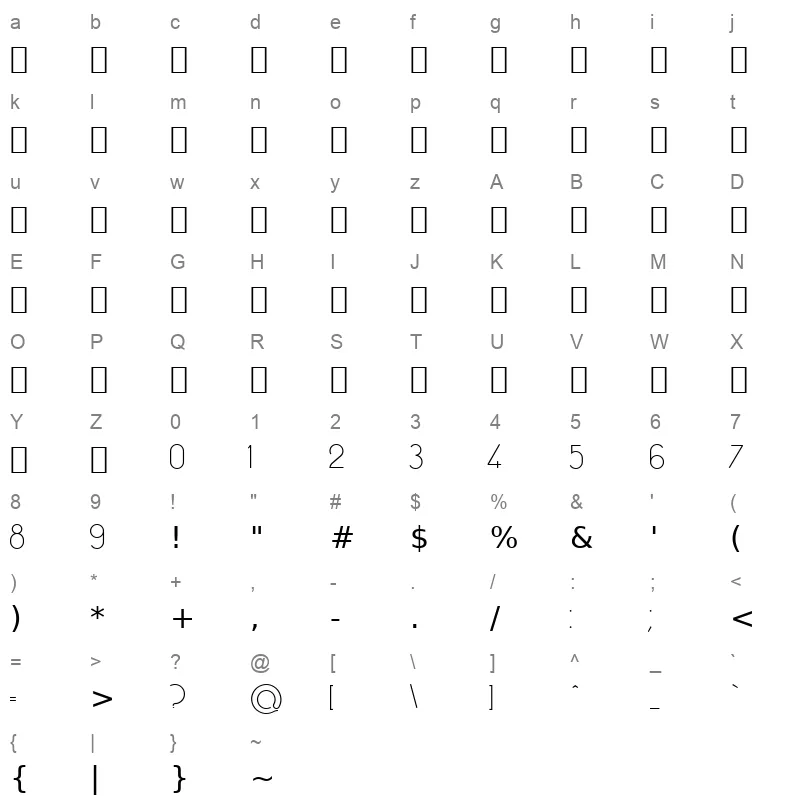Dima Bahman Ultra Light Character Map