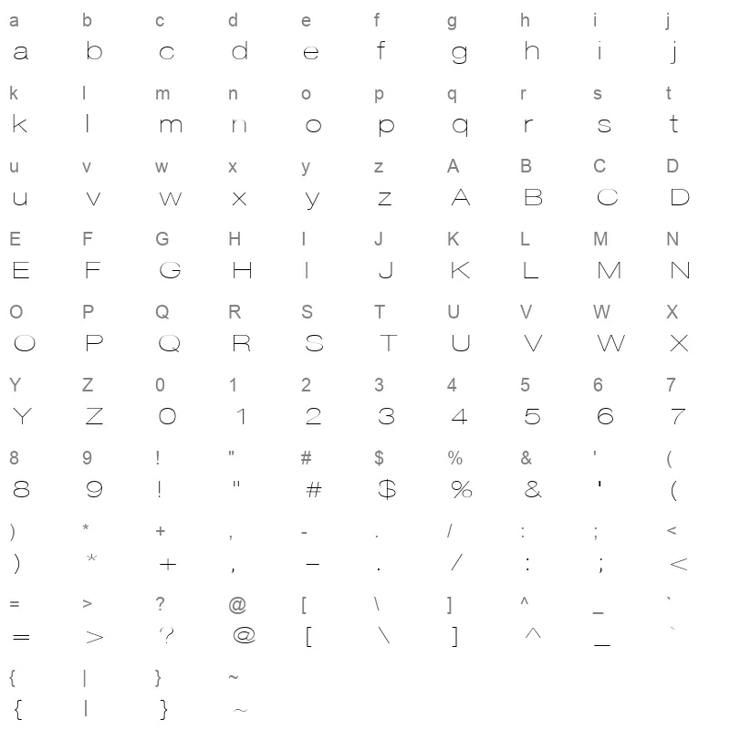 DISCO Character Map