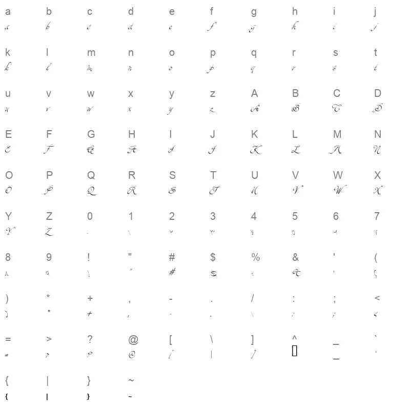djadli linearHour Character Map