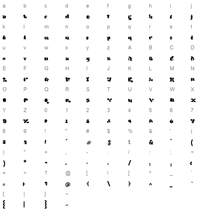 djadli OtfTachkili Character Map