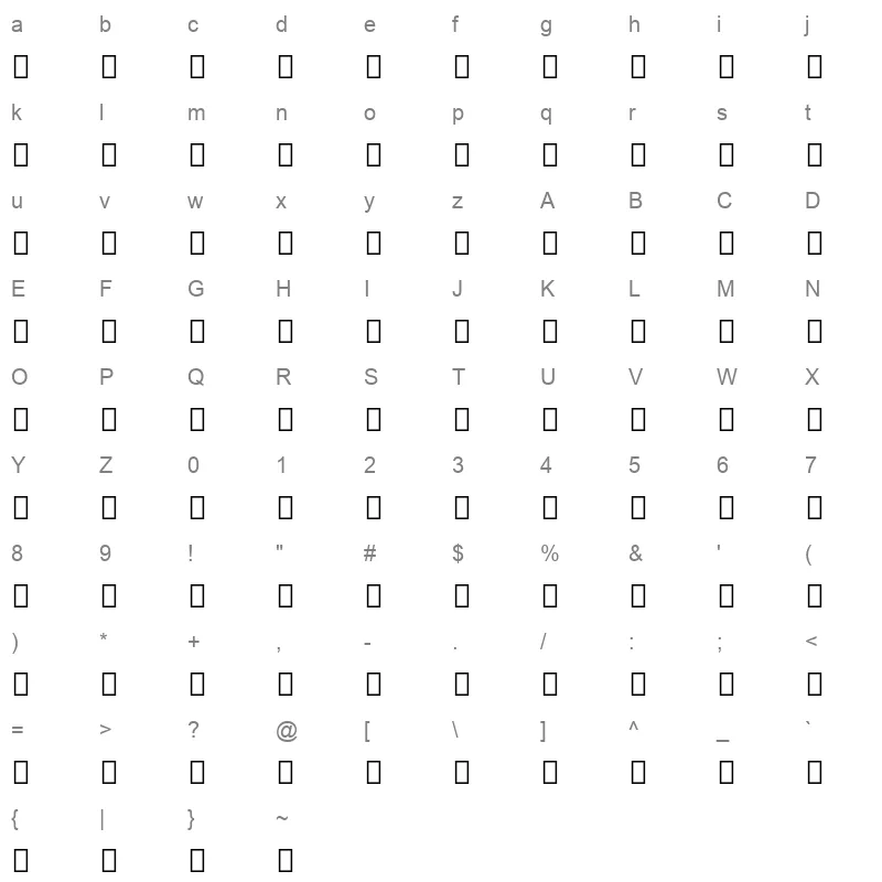 Droid Sans Arabic Regular Character Map