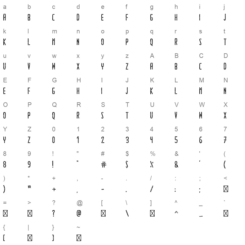 FFTaweel Stamp Character Map