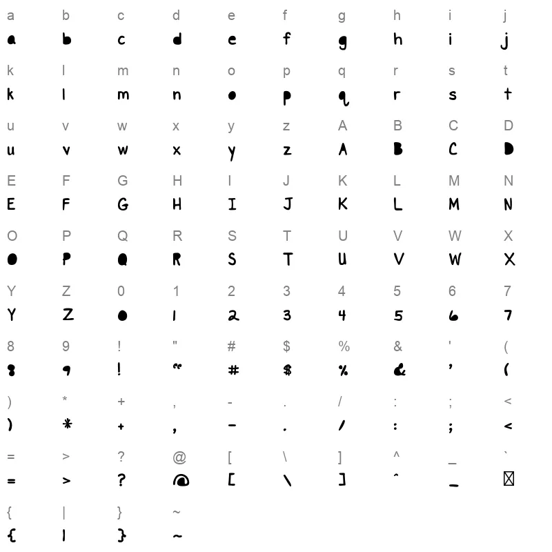 FFYaseer Solid Character Map